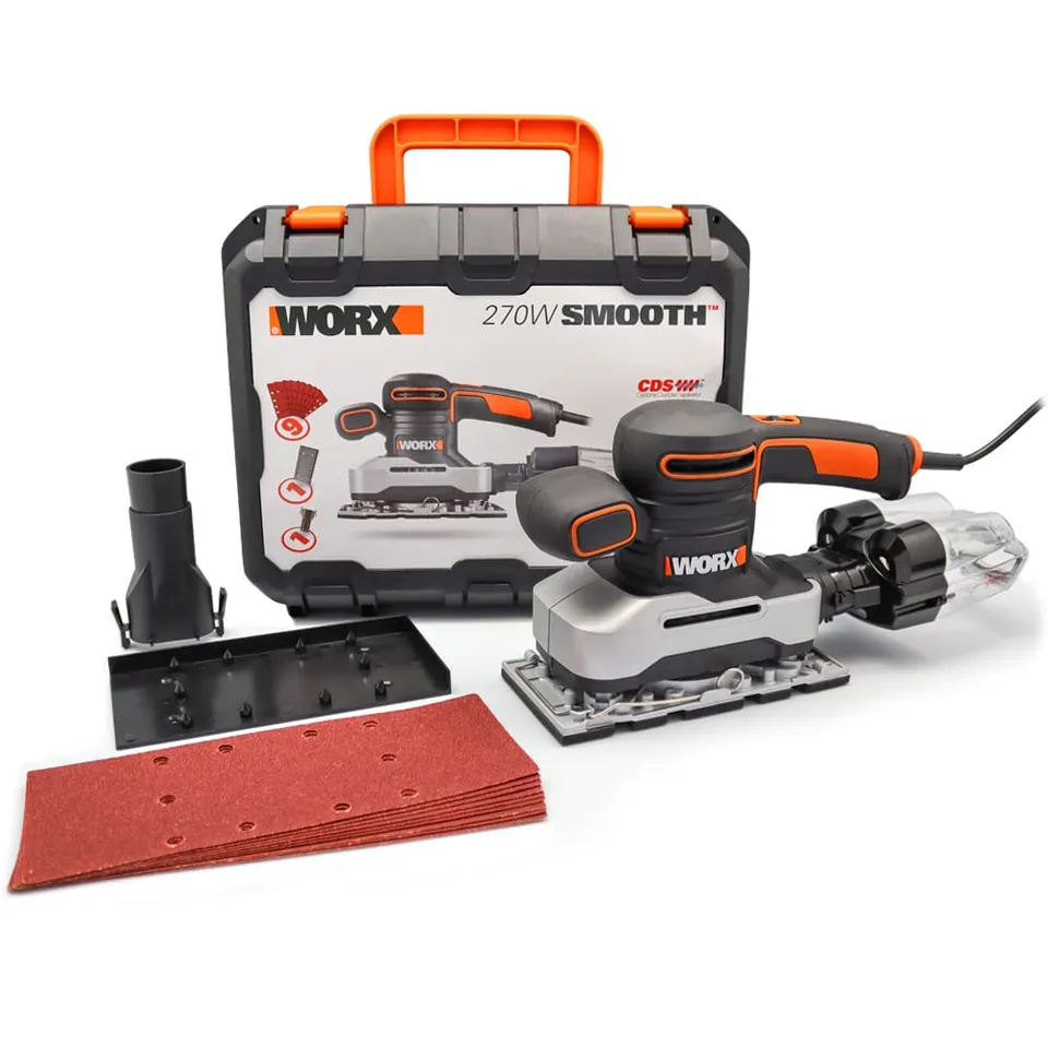 Worx WX642 levigatrice orbitale 270W Cyclone con valigetta