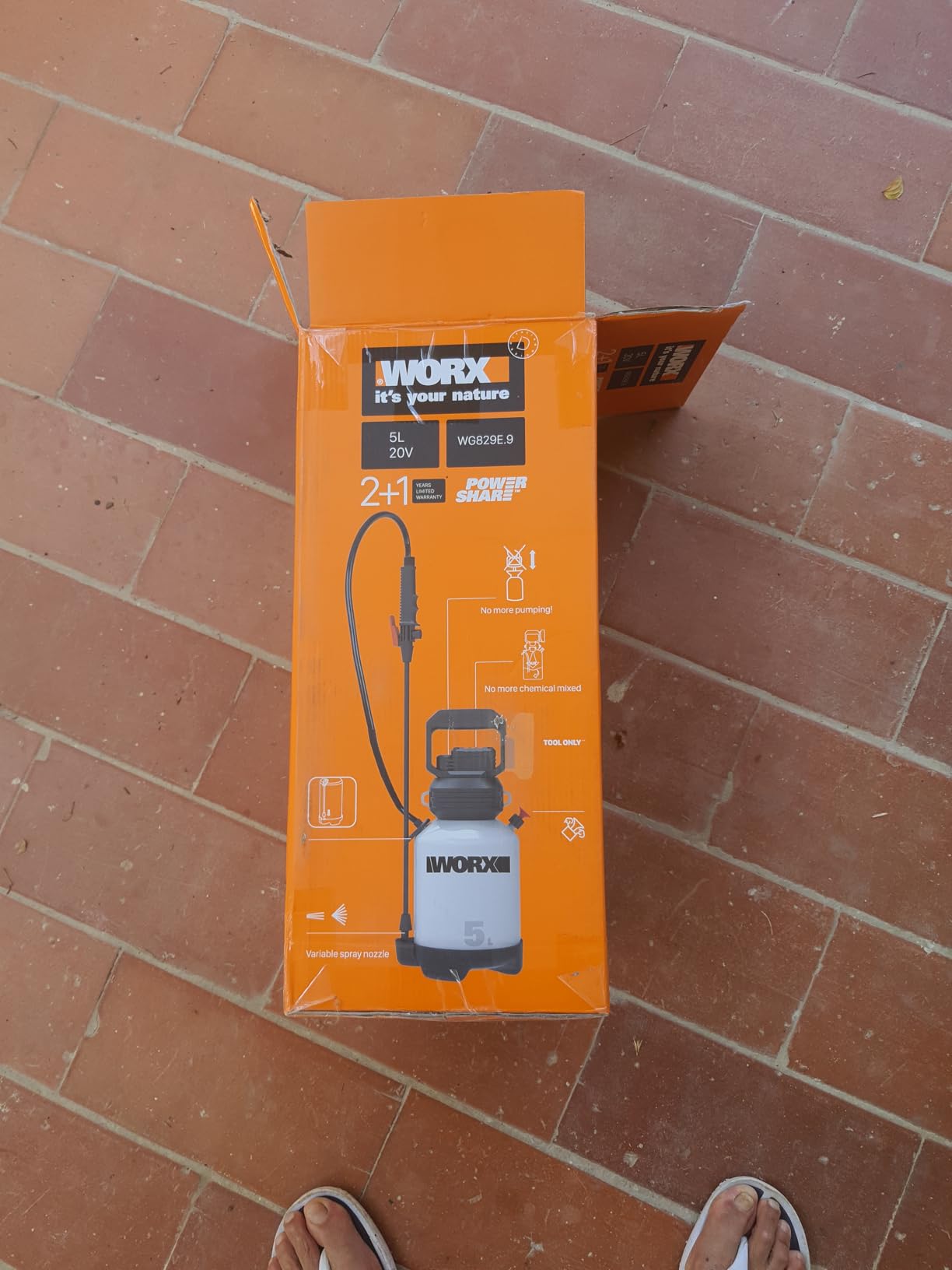 Worx WG829E.9 irroratore a batteria 20V 5L solo corpo