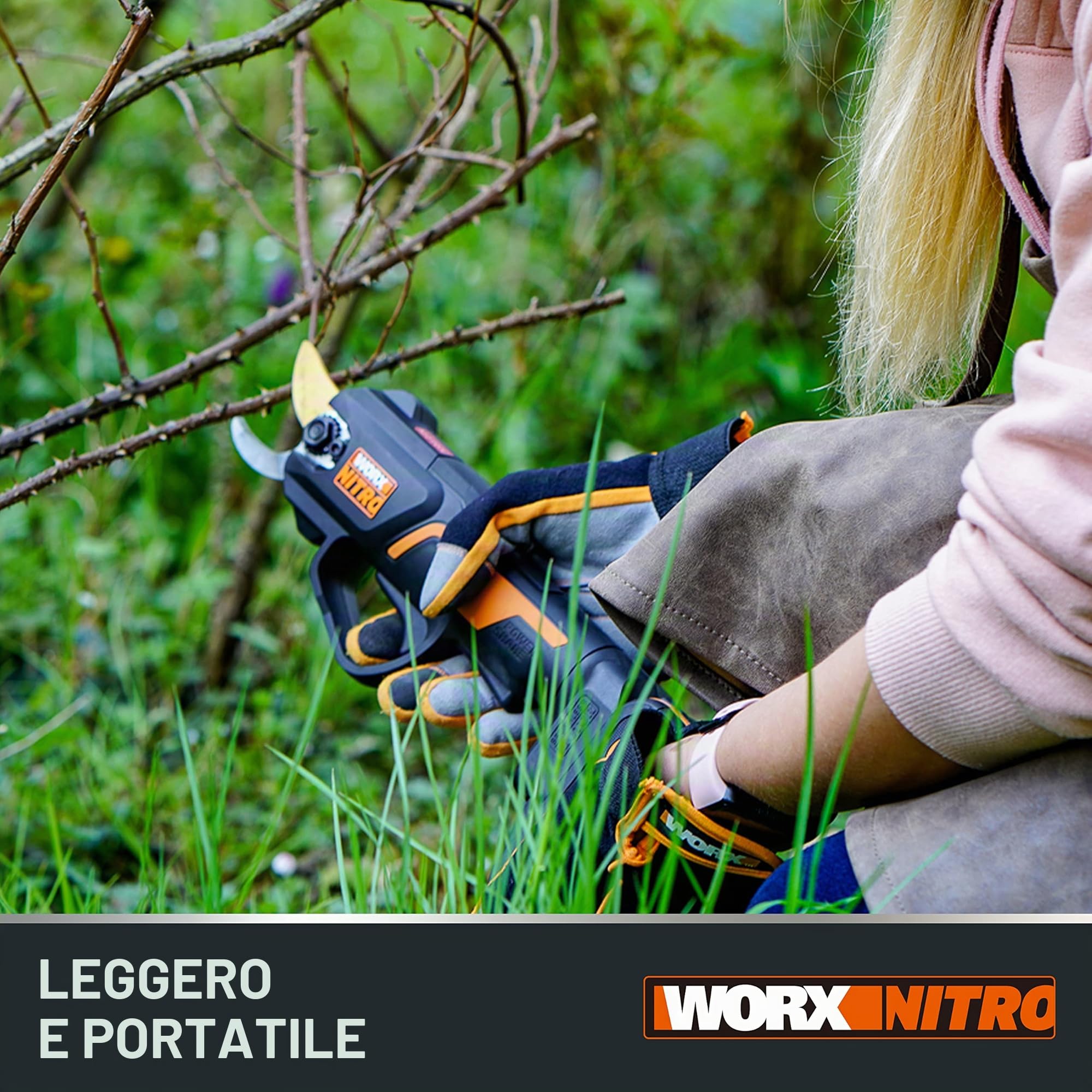 Worx Nitro WG330E.1 forbici potatura batteria 20V 25 mm