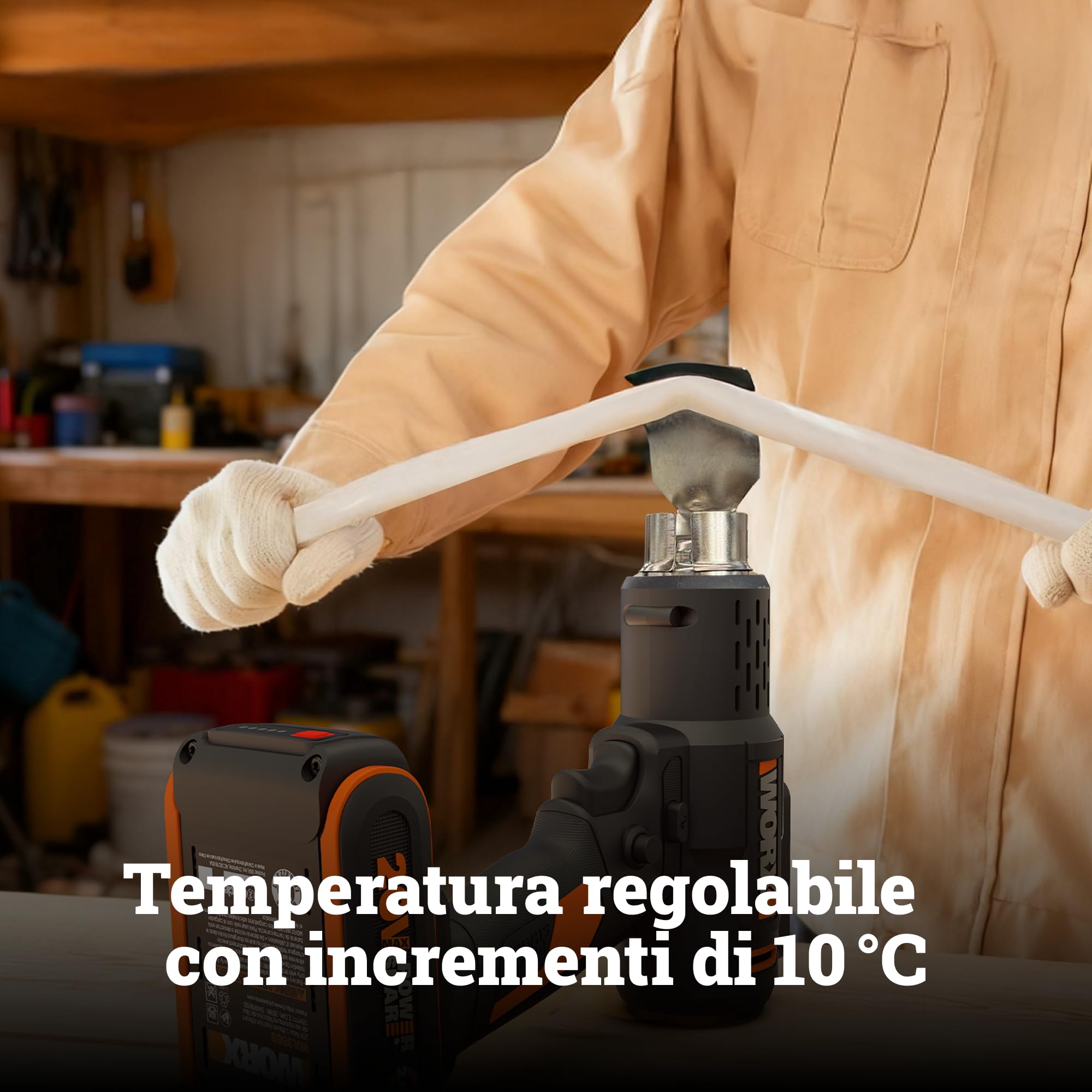 Worx WX015 Pistola Termica a Batteria 20V 2Ah 600°C