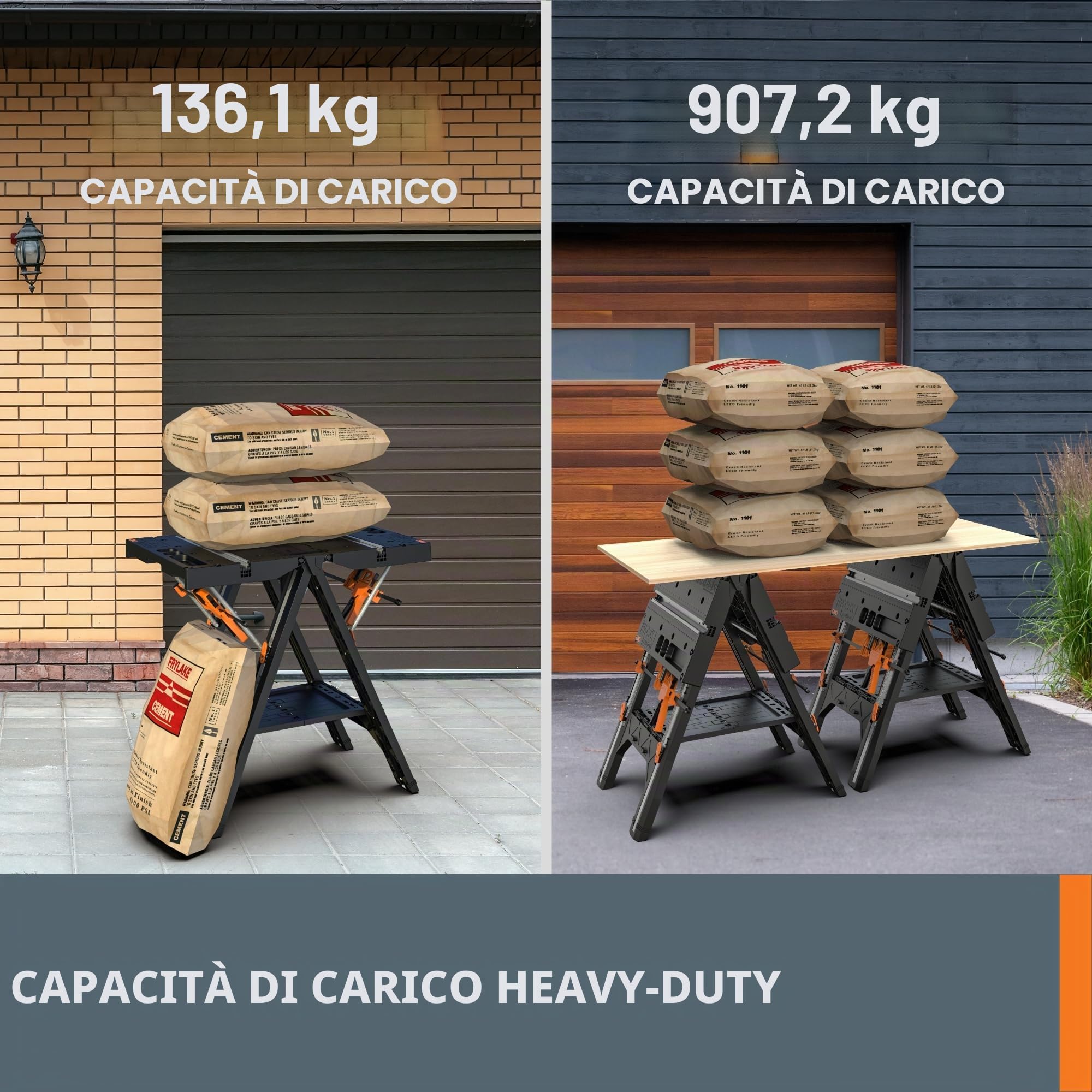 Worx Pegasus WX051 Tavolo Lavoro Pieghevole 136 kg