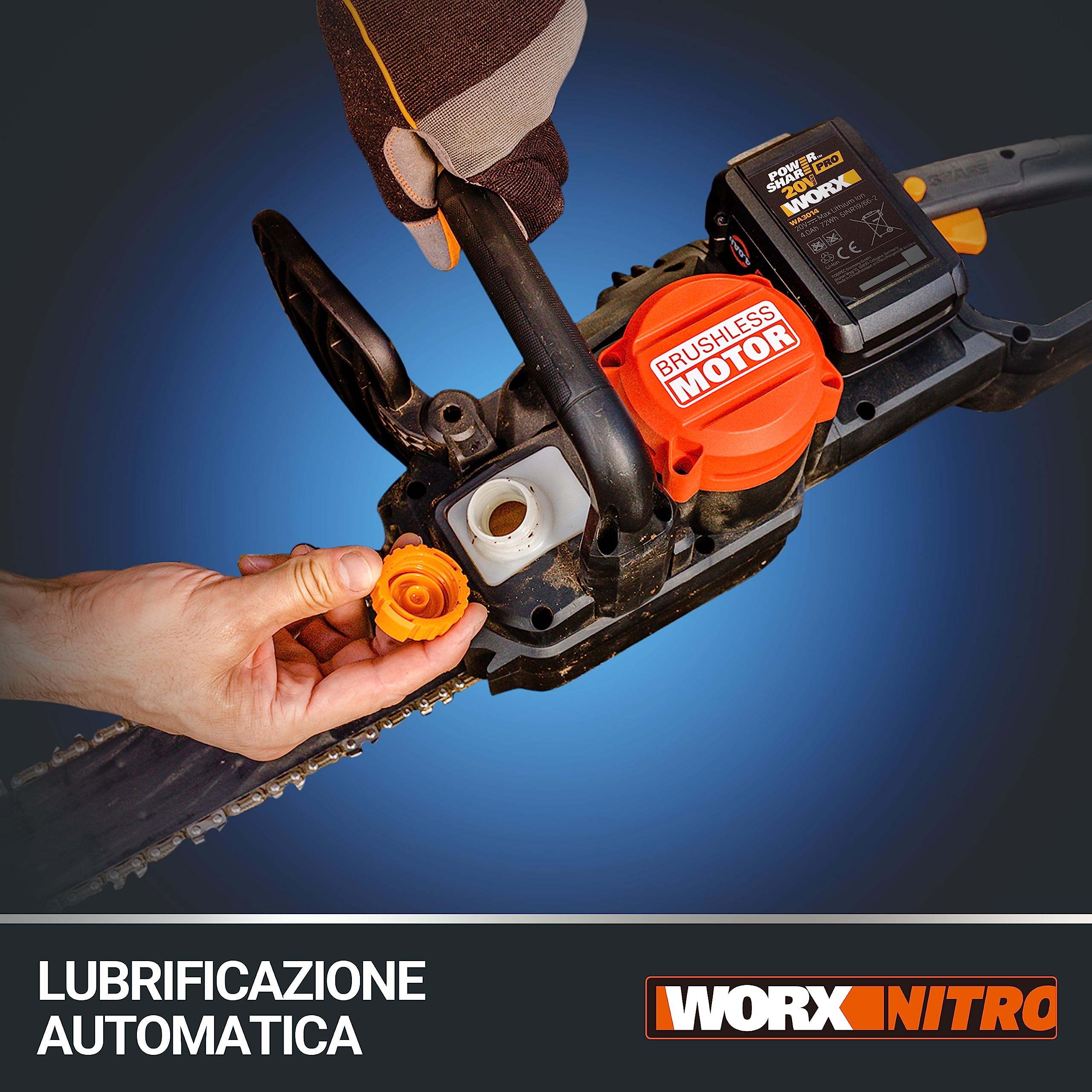 WORX WG385E.9 Motosega a Batteria 40V Solo Corpo Macchina