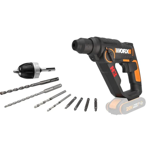 Worx WX390.9 martello perforatore SDS-Plus 3in1 solo corpo