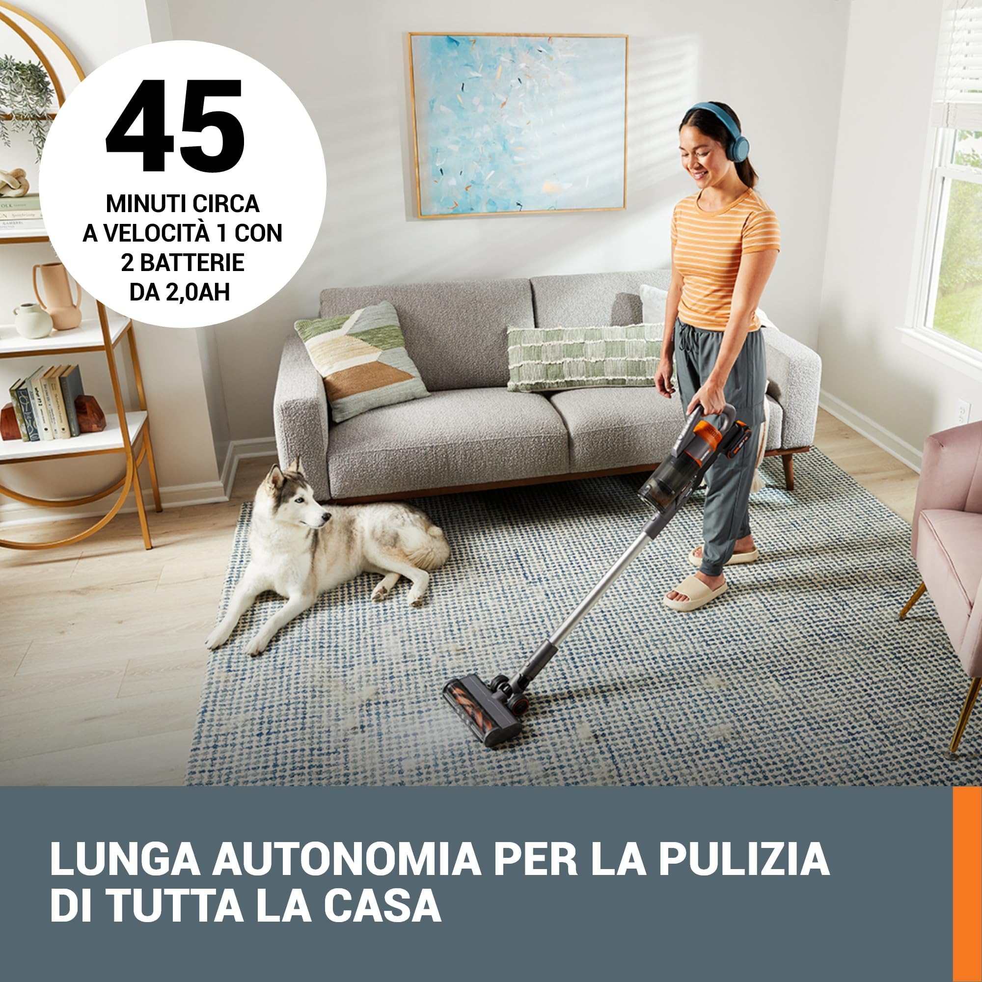 Worx WX038 aspirapolvere senza fili 20V 25kPa con 2 batterie