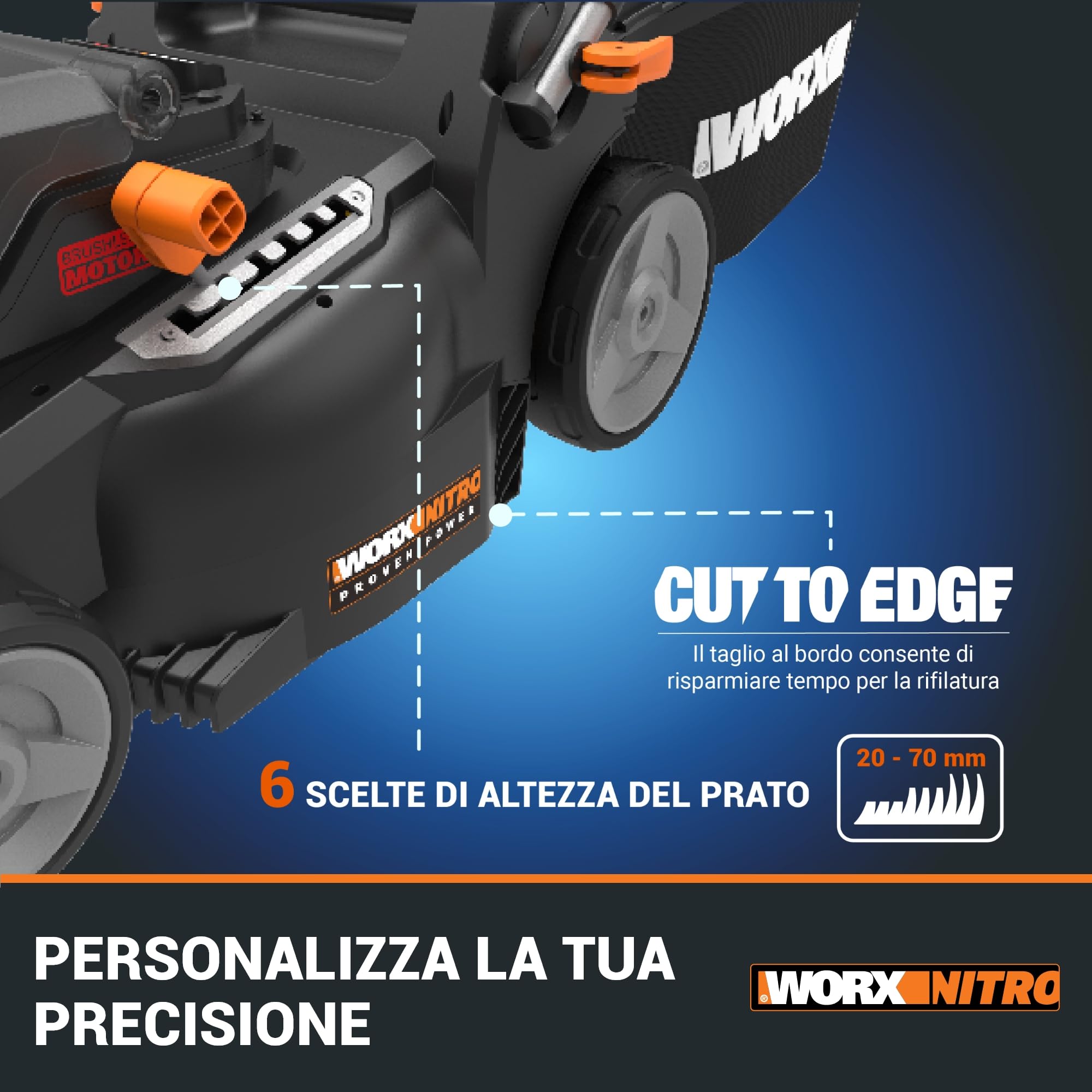 Worx WG737E tosaerba a batteria 40V 37cm taglio