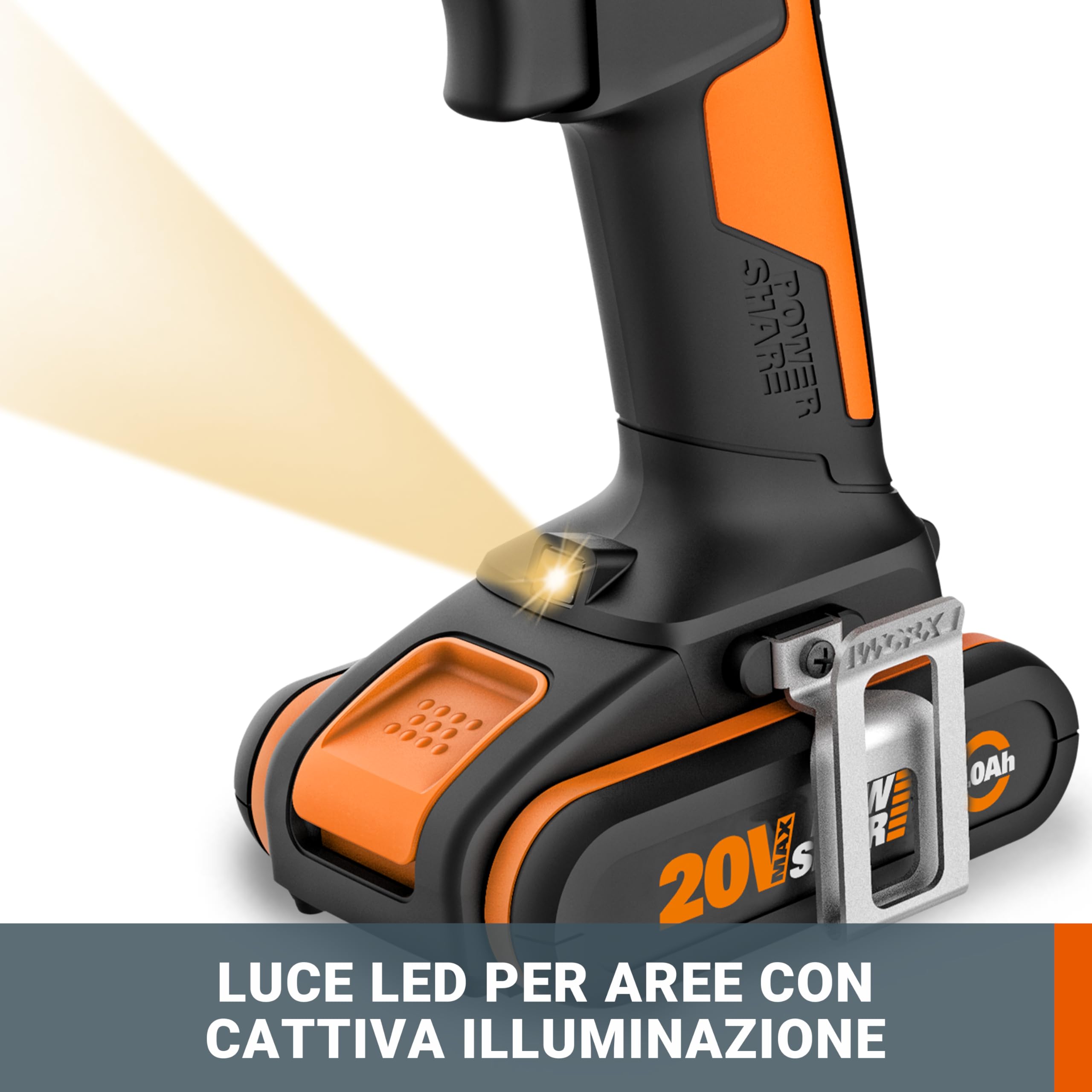 Worx WX100.9 Trapano Avvitatore 20V 30Nm Corpo