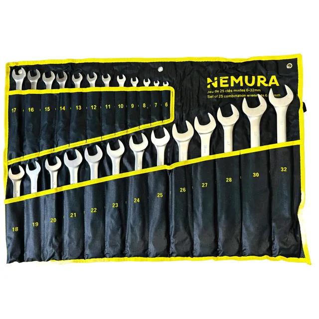 Nemura set 25 chiavi miste 6-32 mm cromo vanadio con borsa