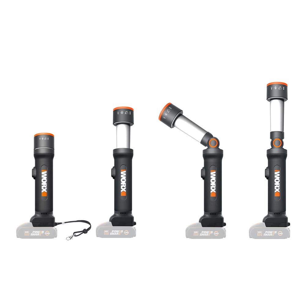 Worx WX027.9 lampada LED 4-in-1 20V solo corpo 80 m