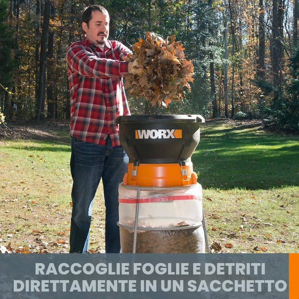 Worx WG430 triturafoglie elettrico 13A 53 l/min 11:1