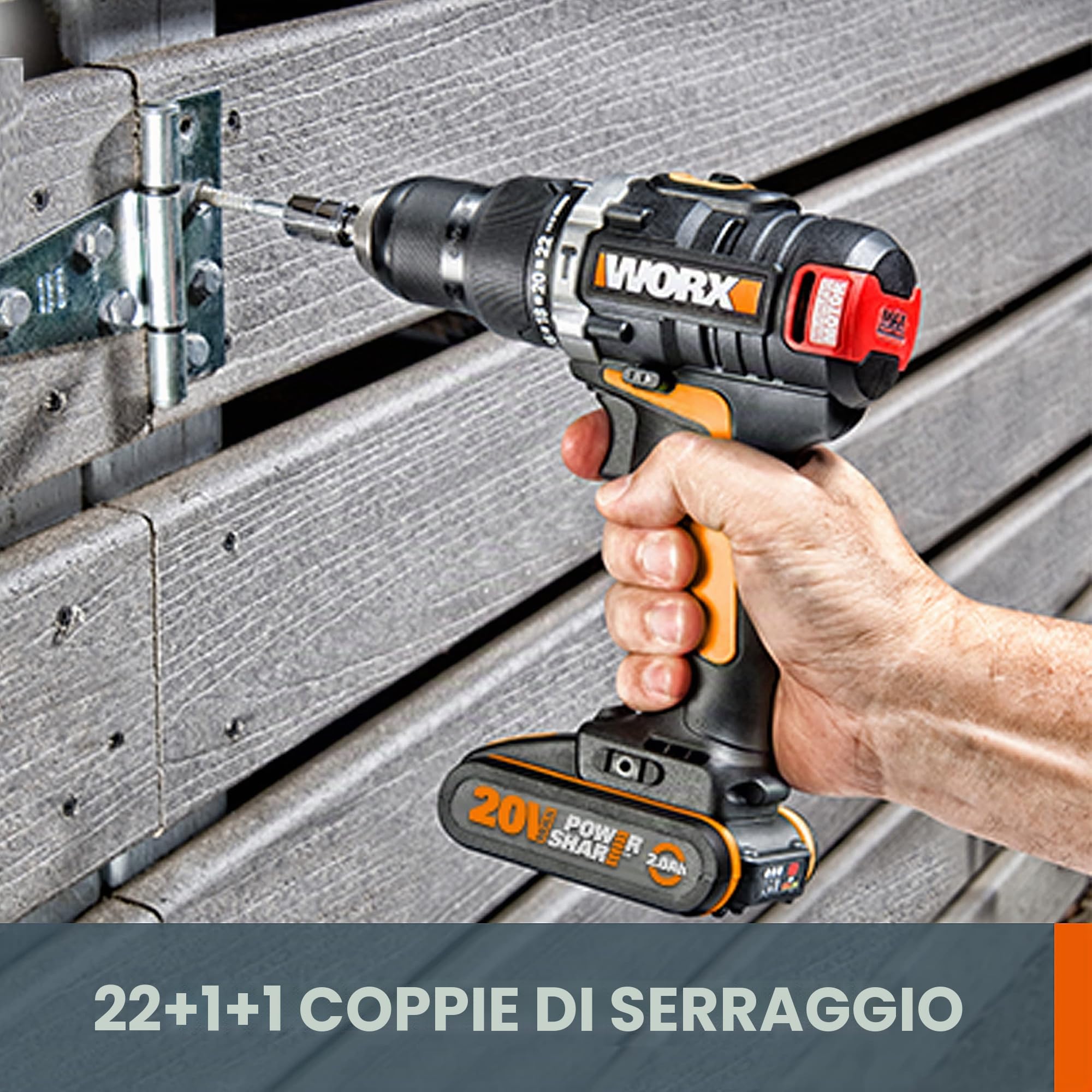 WORX WX373 Trapano Avvitatore Percussione 20V Brushless