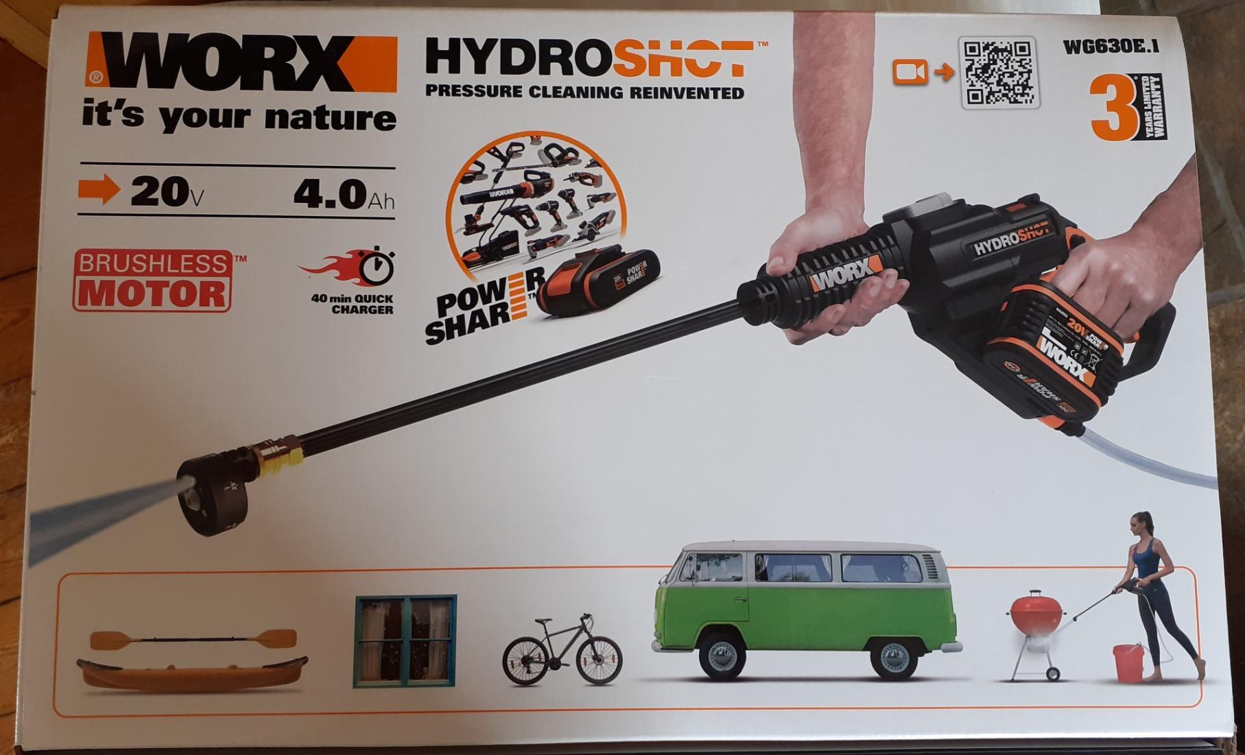 Worx Hydroshot WG630E.1 Idropulitrice 20V 4,0Ah brushless