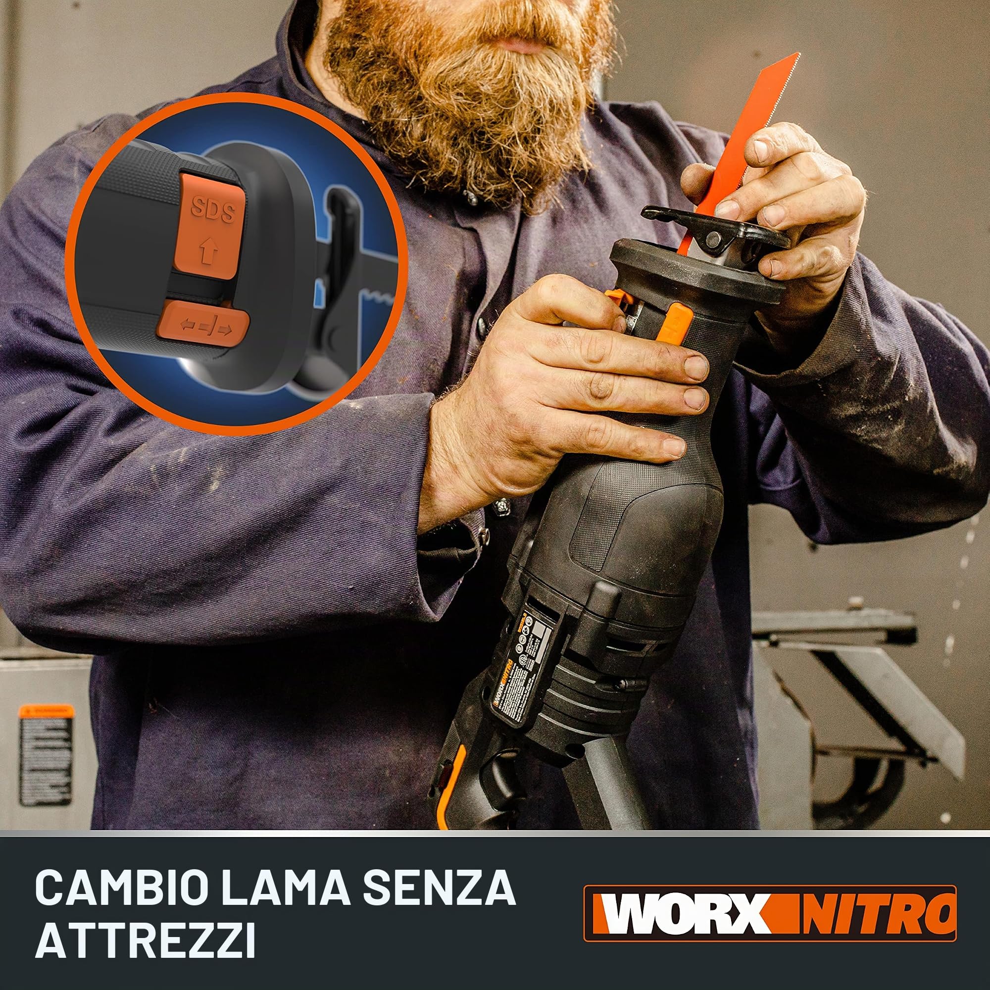 WORX WX516.9 NITRO sega a sciabola 20V solo corpo