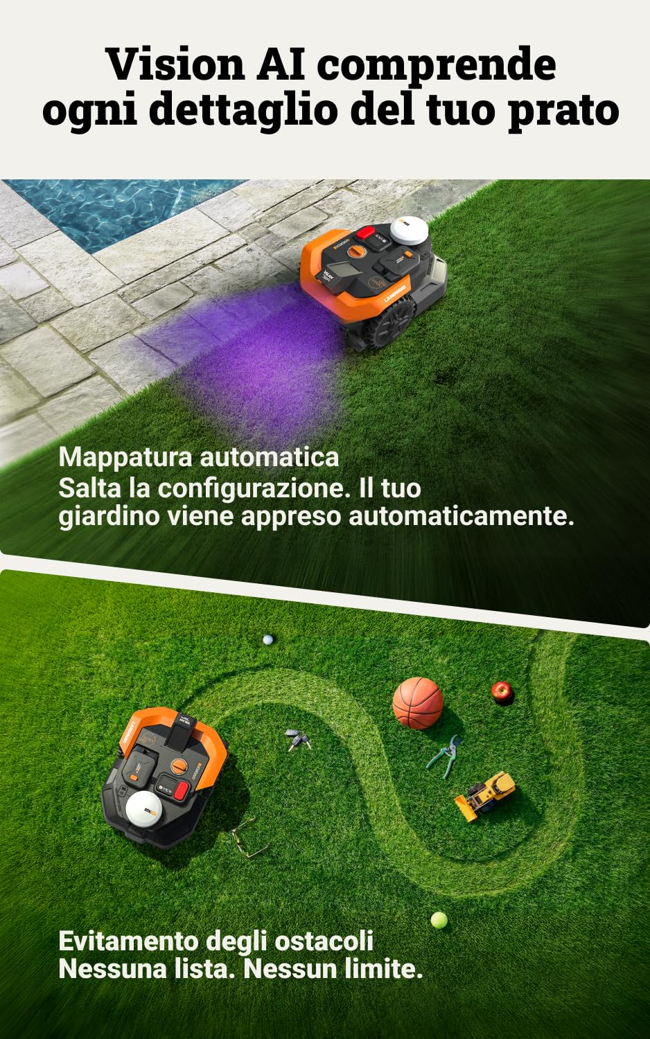 Worx Landroid Vision WR303E Robot 300mq Senza Filo