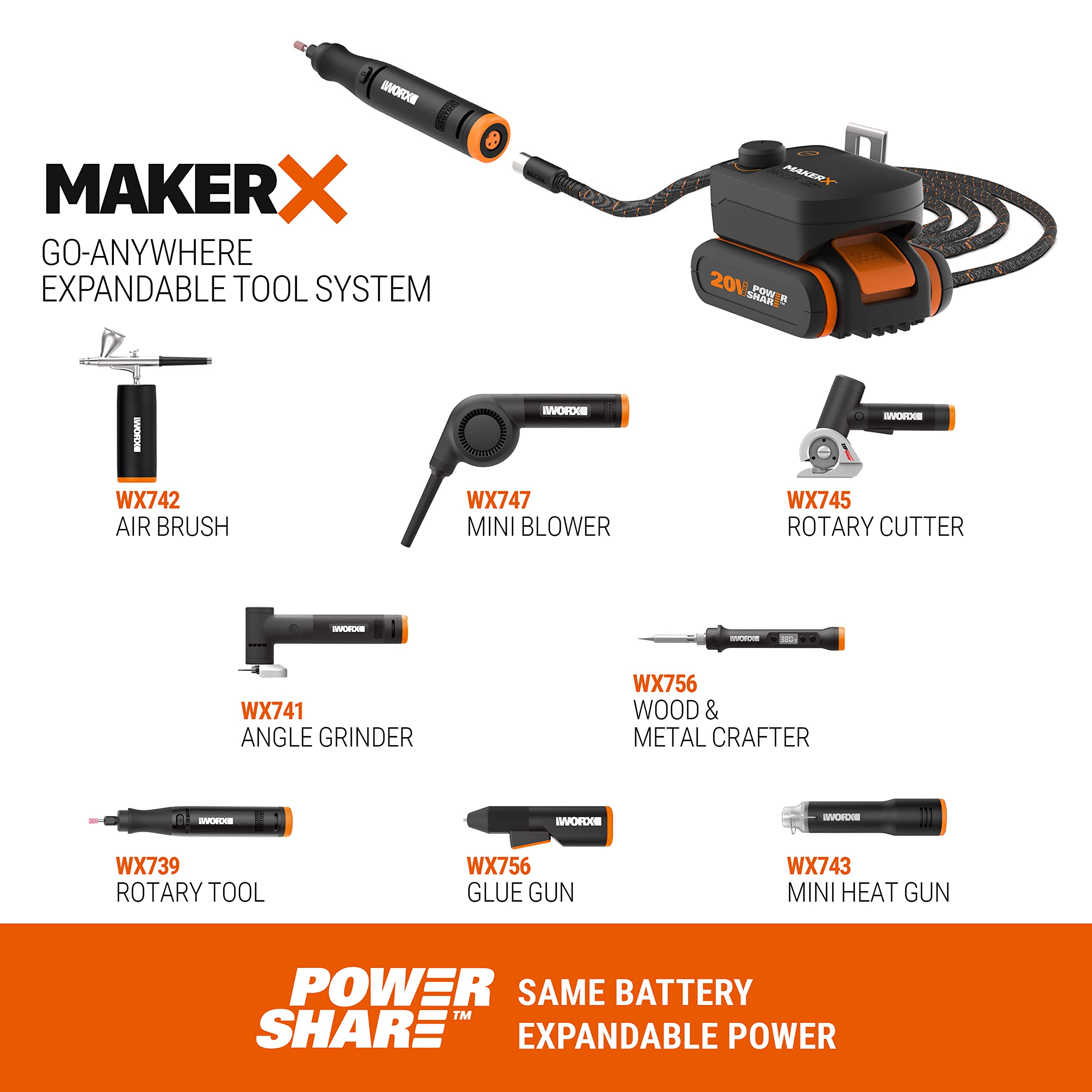 Worx WX739.9 utensile multifunzione 20V solo corpo MakerX