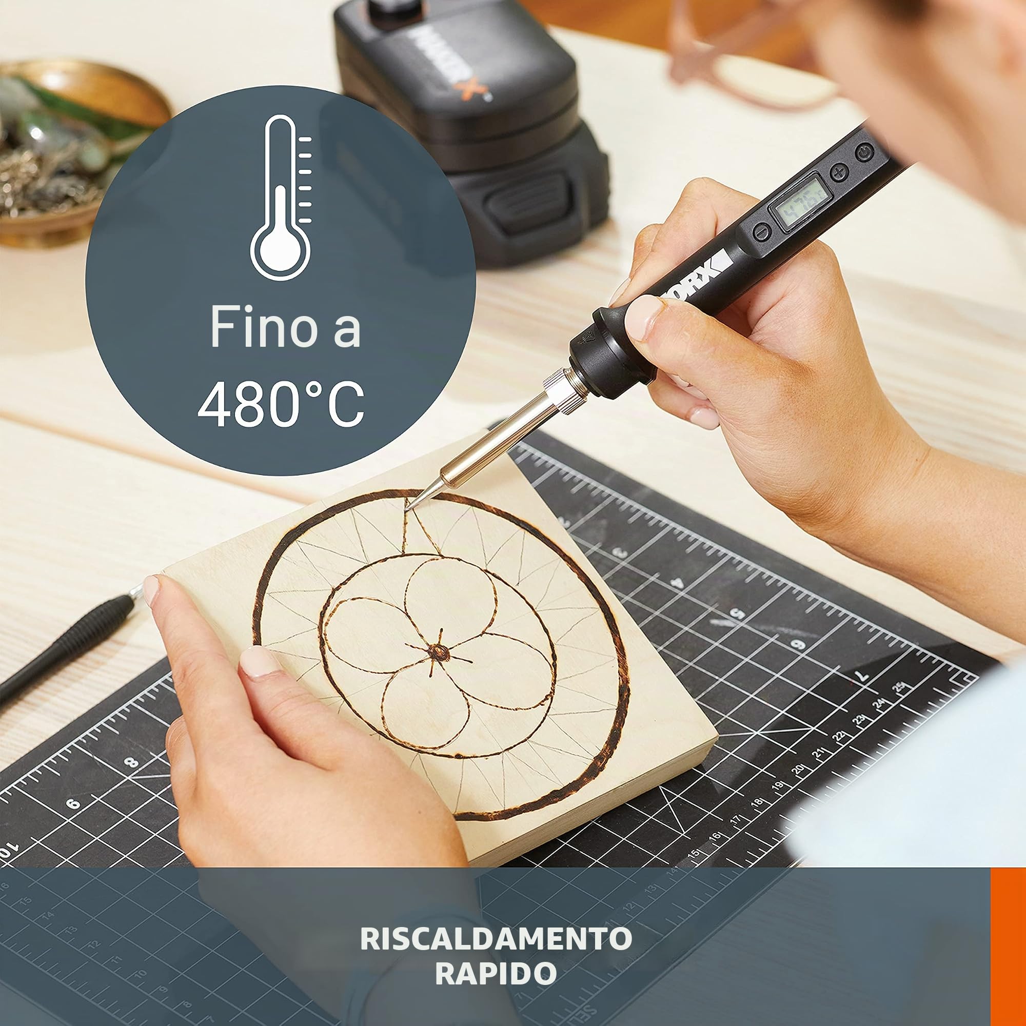 Worx WX744.9 saldatore controllo digitale 480°C solo corpo