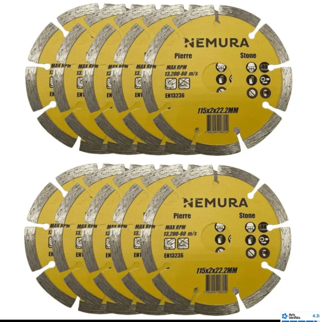 Nemura DD115222/10 Disco Diamantato 115 mm 10 Pezzi Pro