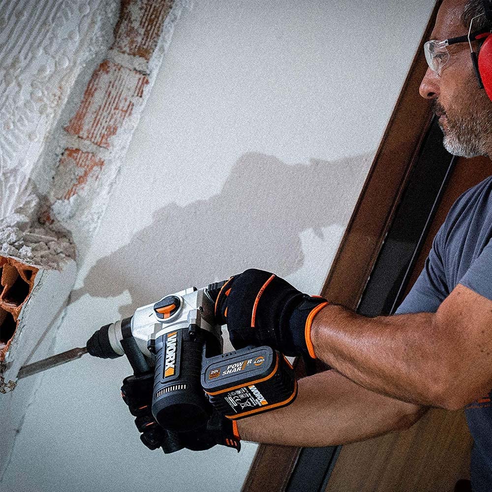 Worx WX380.9 Martello Perforatore 20V SDS-Plus Kit 2Batt