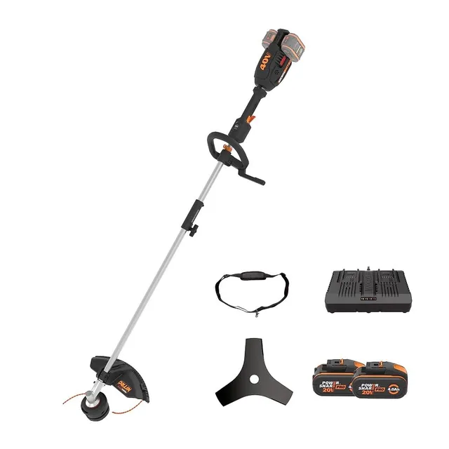 Worx WG186E tagliabordi 40V lama acciaio 2 batterie 2Ah