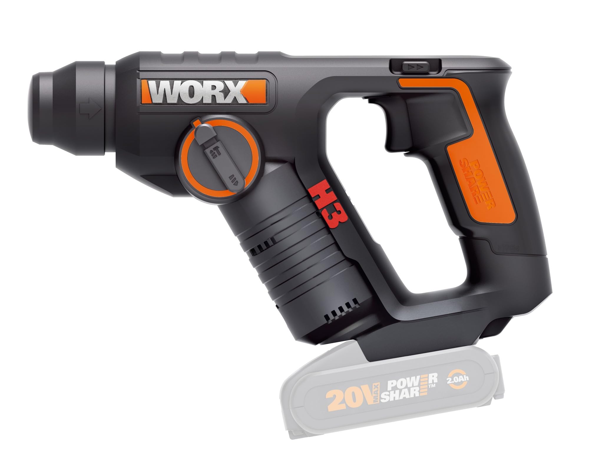 Worx WX390 trapano SDS Plus 20V solo corpo pneumatico