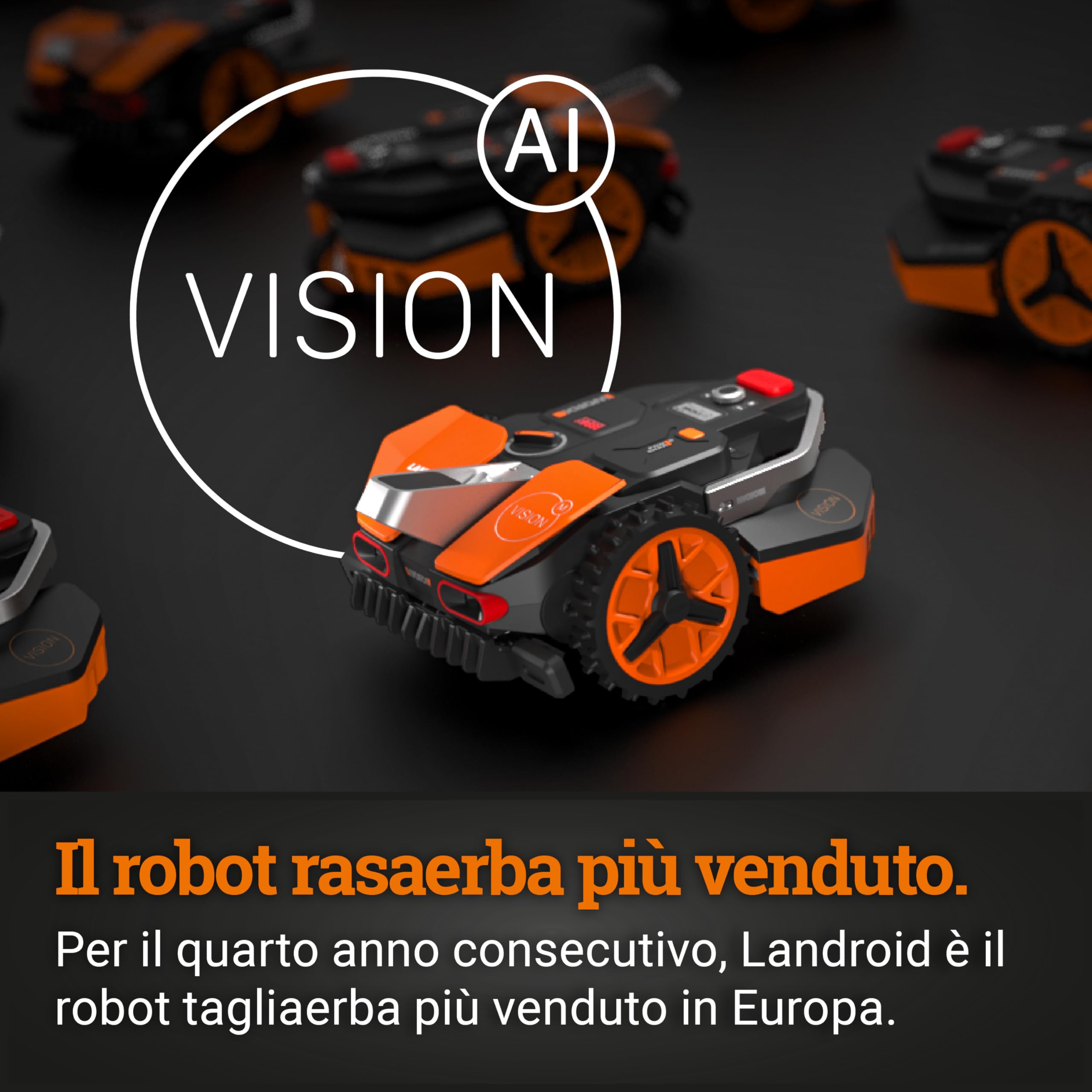 Worx Landroid Vision WR205E robot rasaerba 550 mq AI