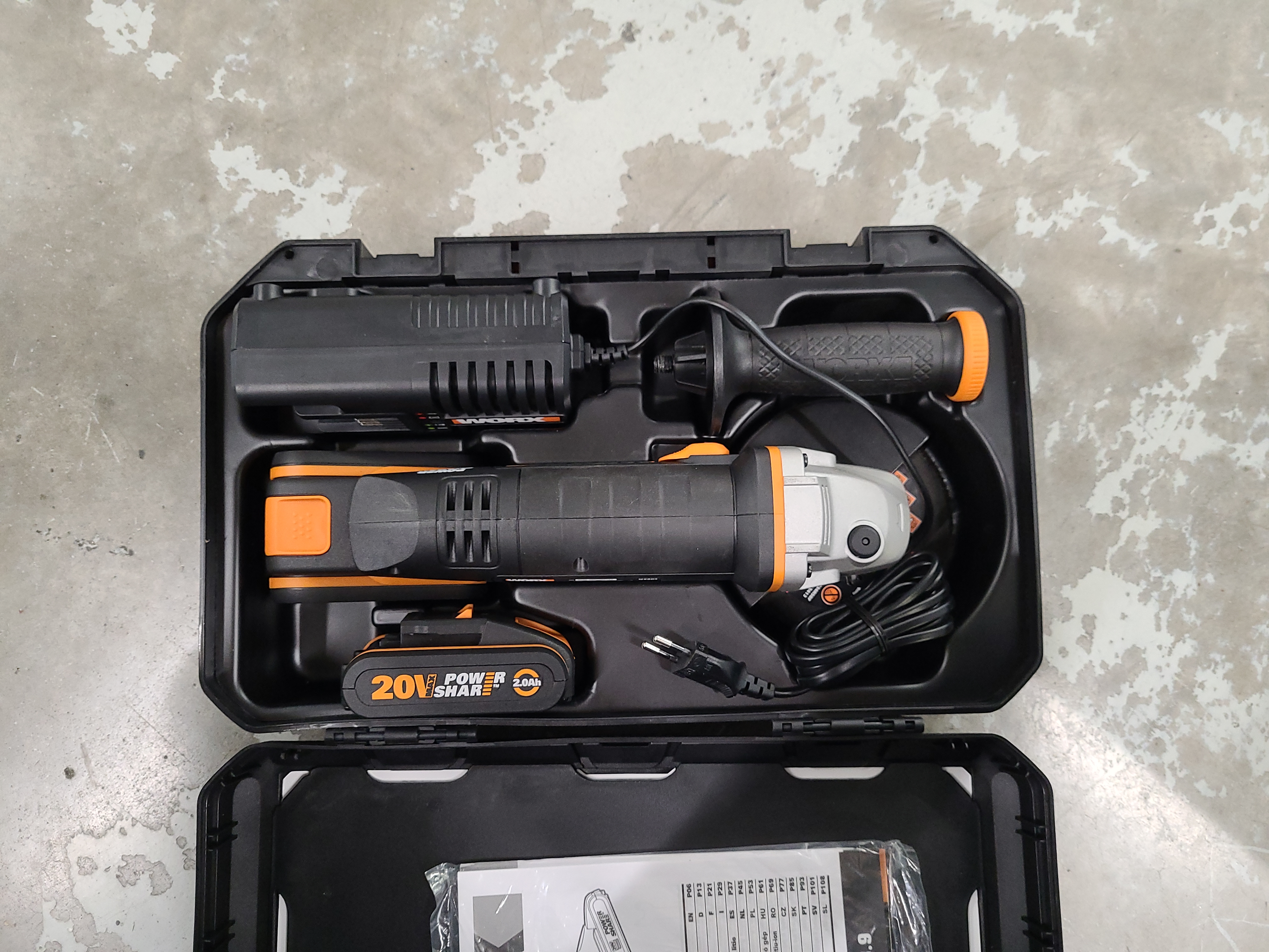 Worx WX803 Smerigliatrice Angolare 125mm Kit 2 Batterie
