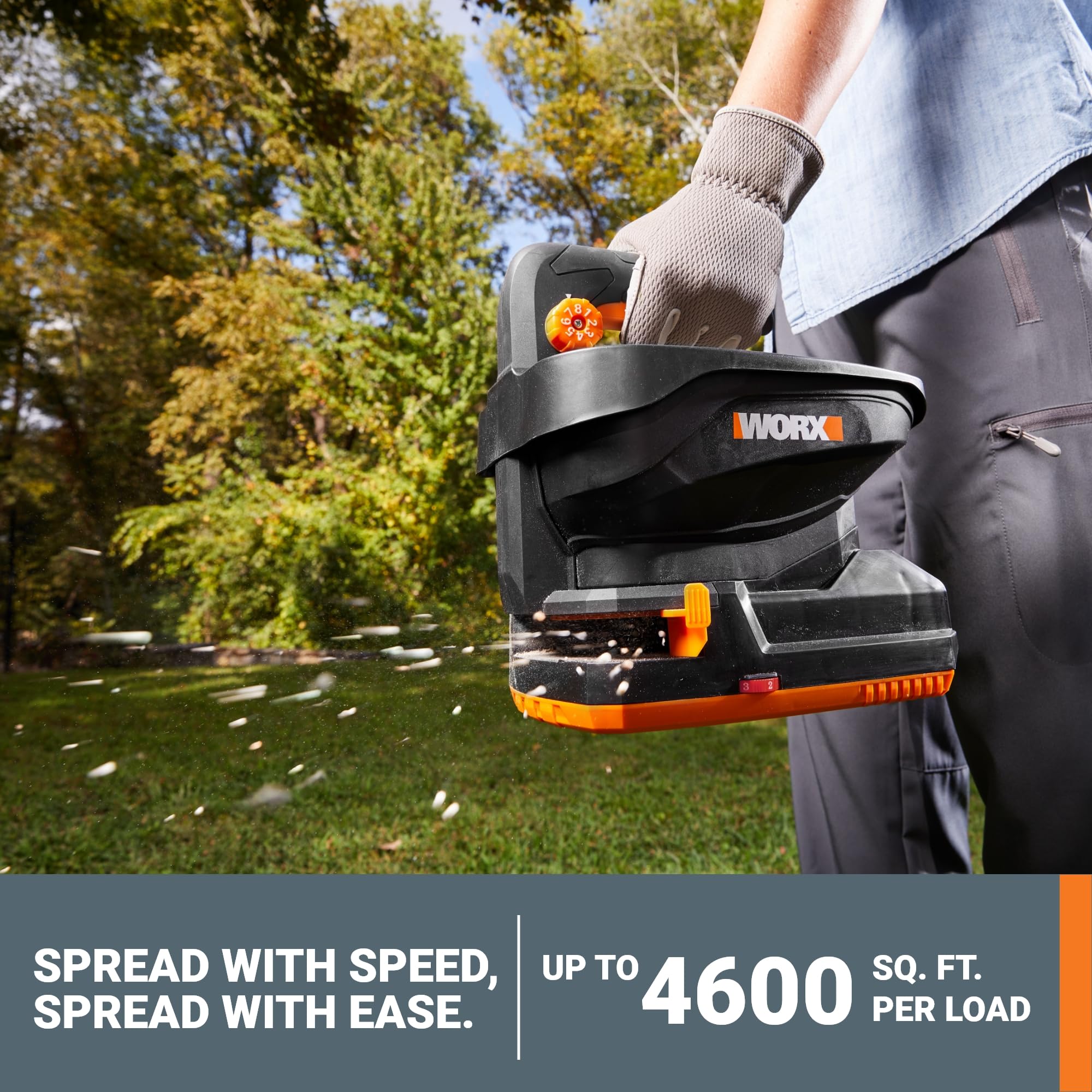 Worx WG869 spandiconcime a batteria 20V 6 velocità anti-intaso