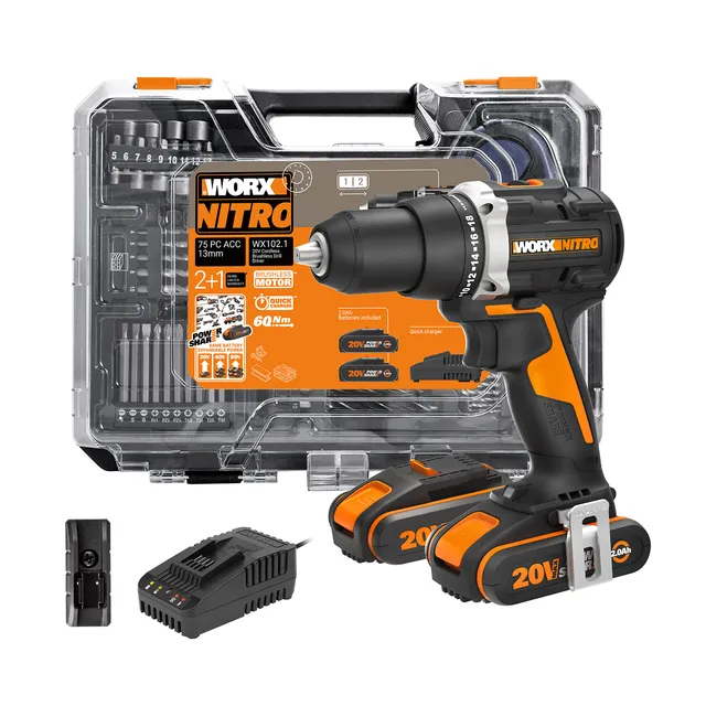 Worx Nitro WX102.1 trapano avvitatore batteria 60 Nm