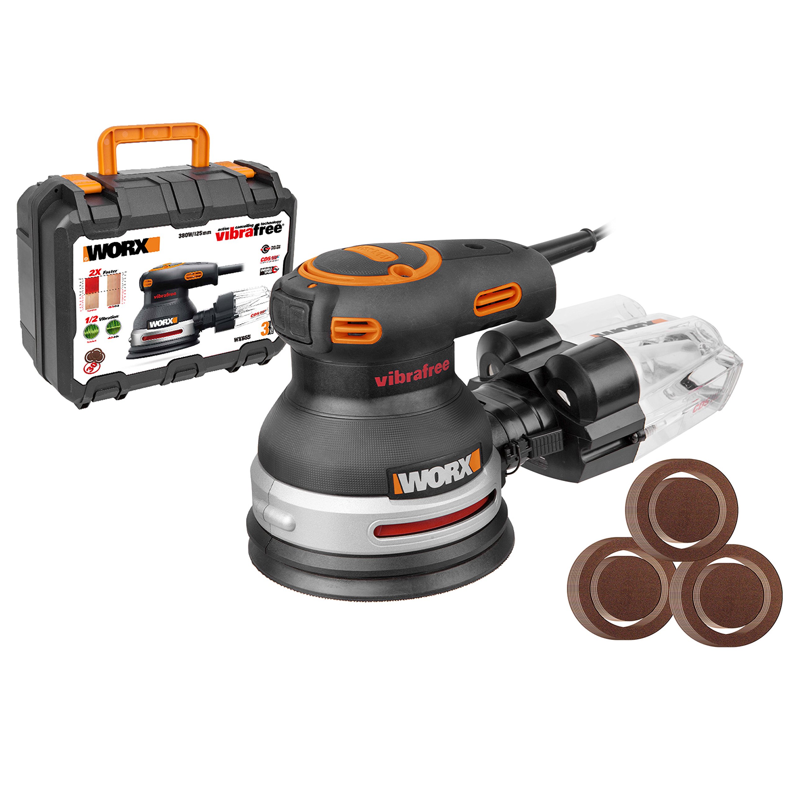 Worx WX655 Vibrafree levigatrice orbitale 380 W antivibrazioni