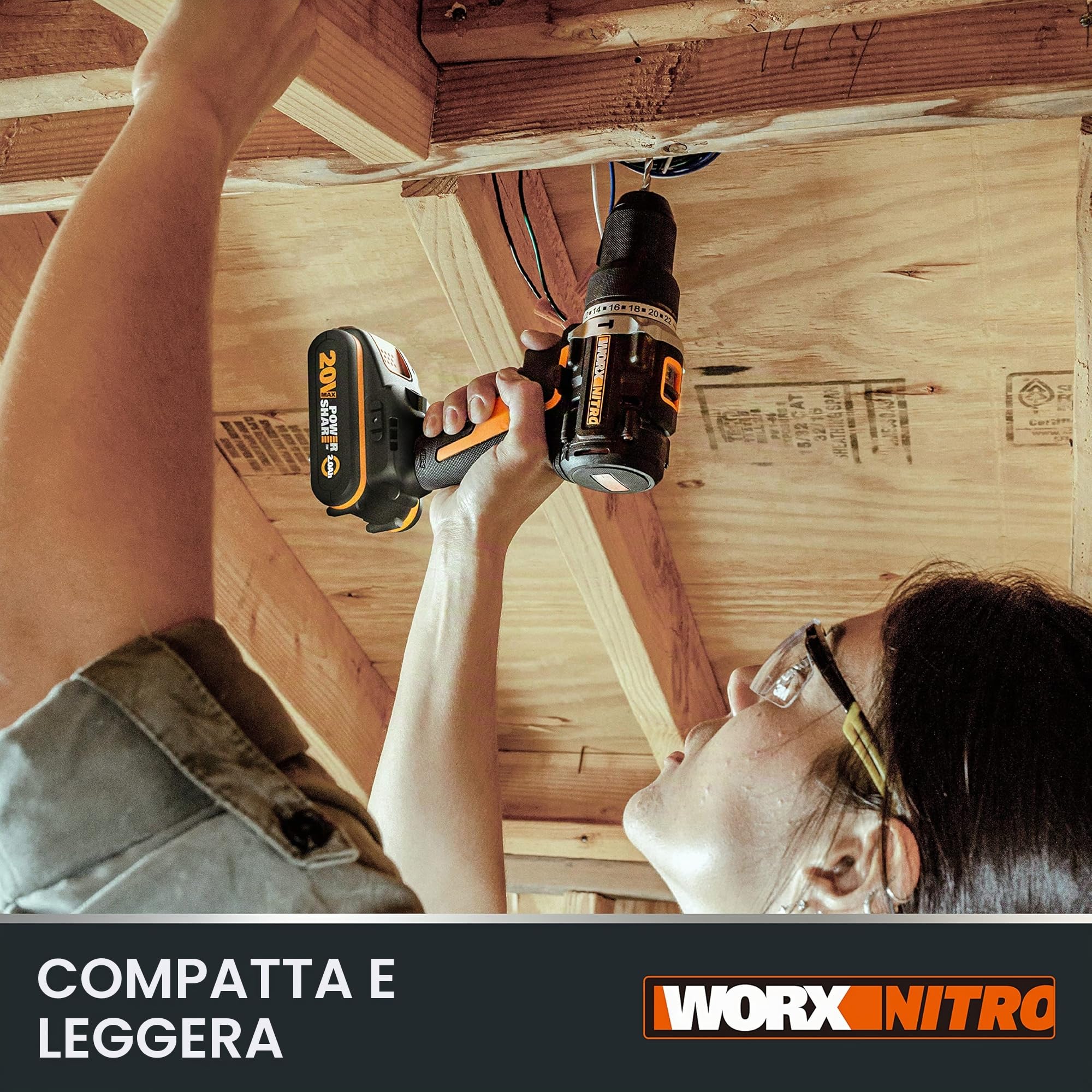 Worx Nitro WX102.1 trapano avvitatore batteria 60 Nm