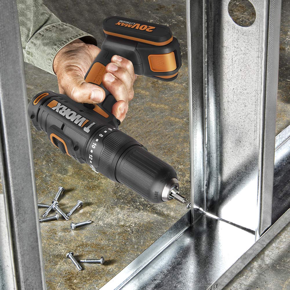 Worx WX371.5 trapano percussione 20V 2 batterie 55 pezzi