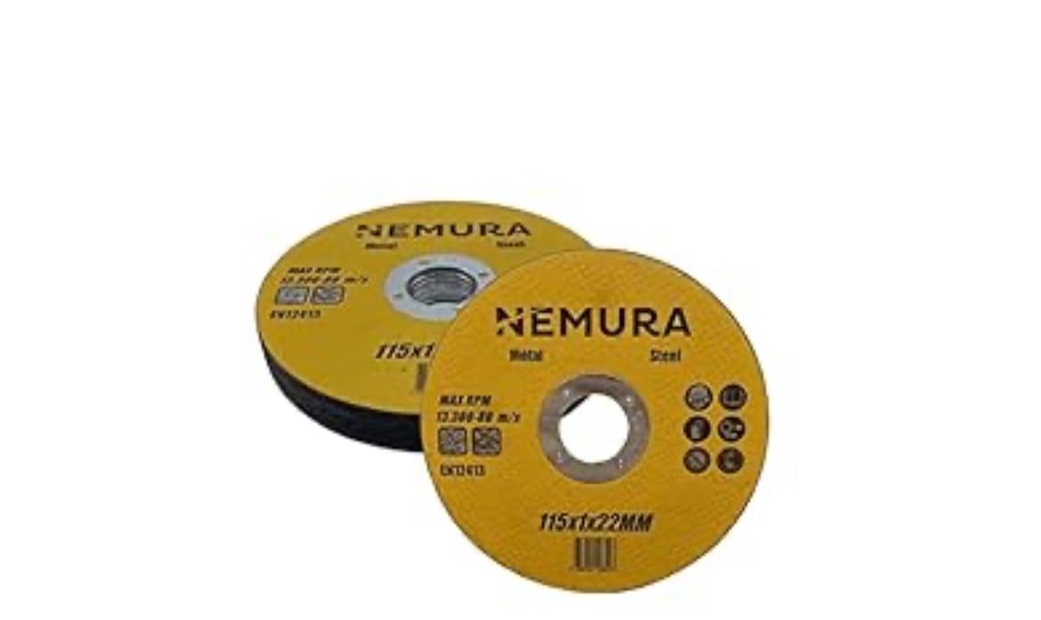 Nemura DT115122/10 Dischi da Taglio Metallo 115 mm 10 Pezzi