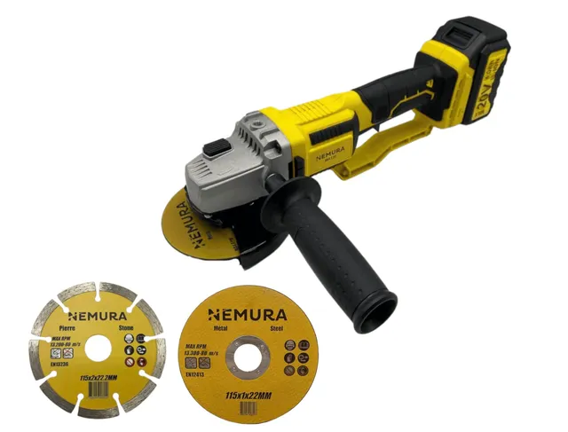 Nemura Smerigliatrice Angolare 20V 125 mm 1 Batteria 4Ah