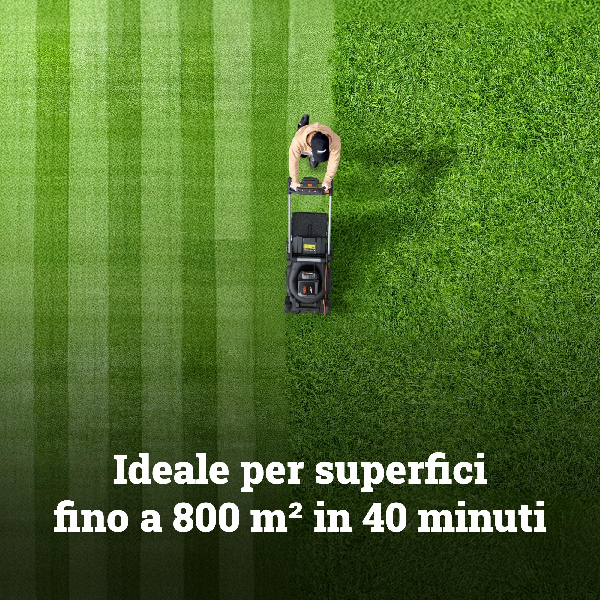 WORX WG749E Rasaerba Batteria 40V Taglio 46 cm Prato 500 mq
