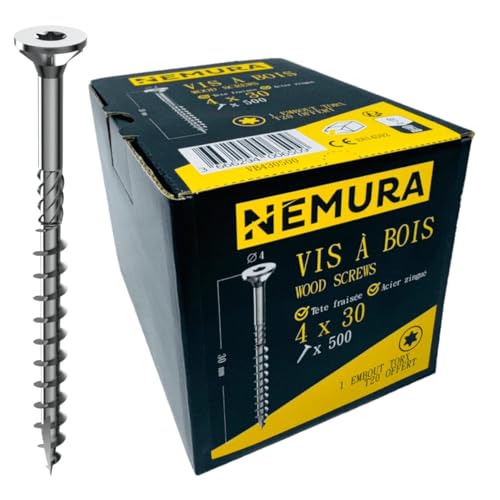 Nemura viti legno Torx 5x100 mm zincate 200 pezzi testa svasata