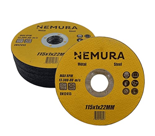 Nemura DT115122/20 dischi da taglio metallo 20 pezzi 115 mm