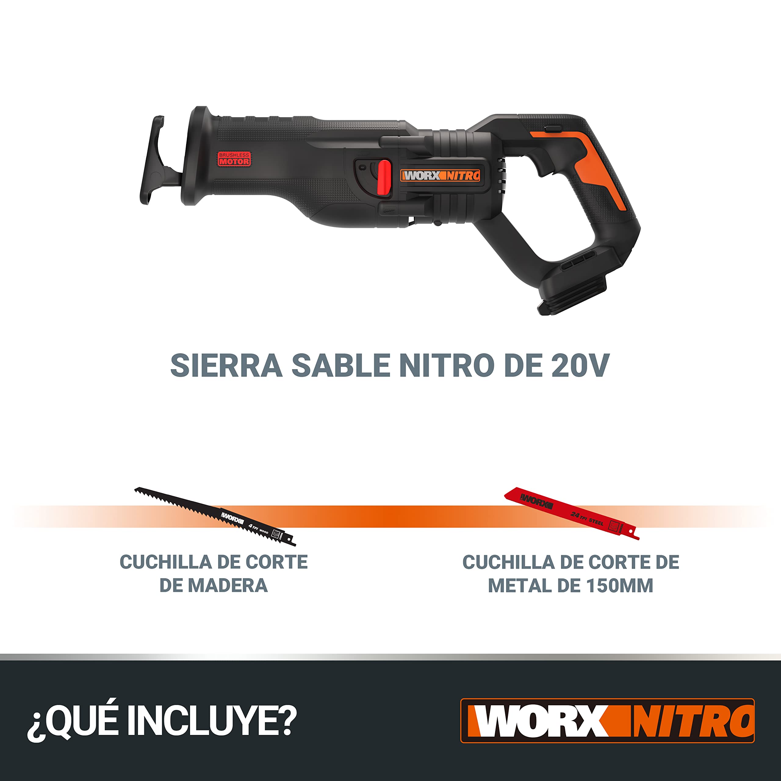 WORX WX516.9 NITRO sega a sciabola 20V solo corpo