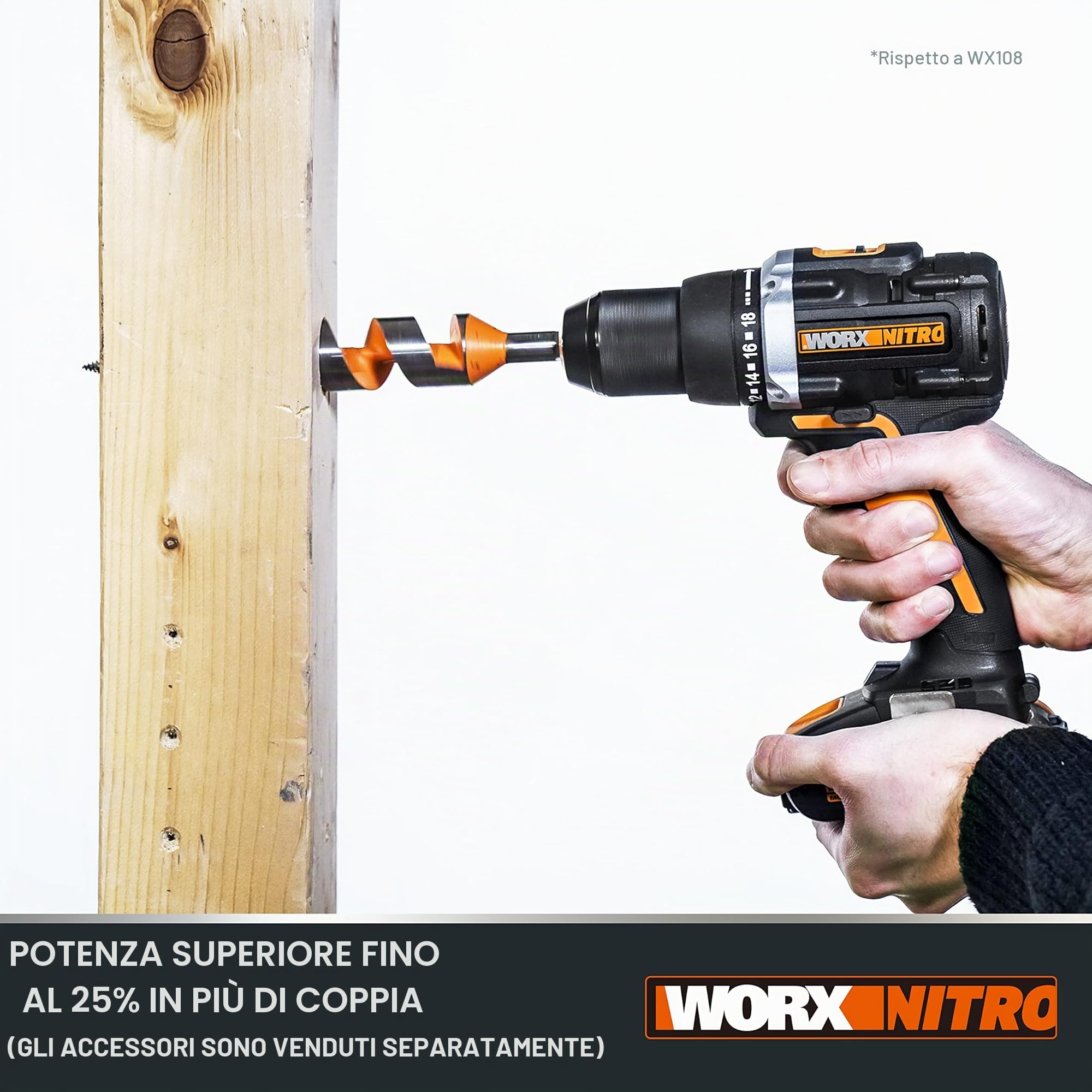 Worx Nitro WX102.1 trapano avvitatore batteria 60 Nm
