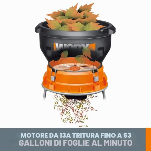 Worx WG430 triturafoglie elettrico 13A 53 l/min 11:1