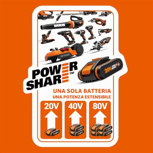 WORX PowerShare WA3867 caricabatterie rapido 20V 6Ah