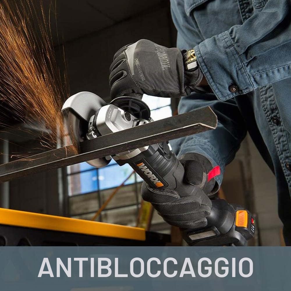 Worx WX813 Smerigliatrice Angolare 115mm 20V 4.0Ah Brushless
