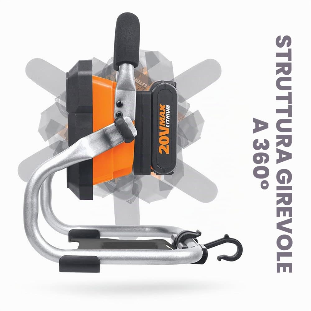 Worx WX026.9 lampada lavoro LED 20V solo corpo 1500 lumen