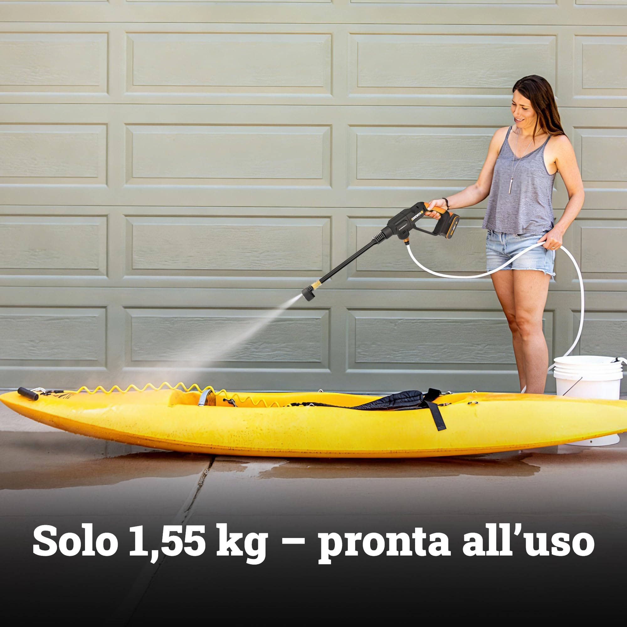 Worx WG621E Idropulitrice 20V 24bar 185L/h con Batteria 2Ah