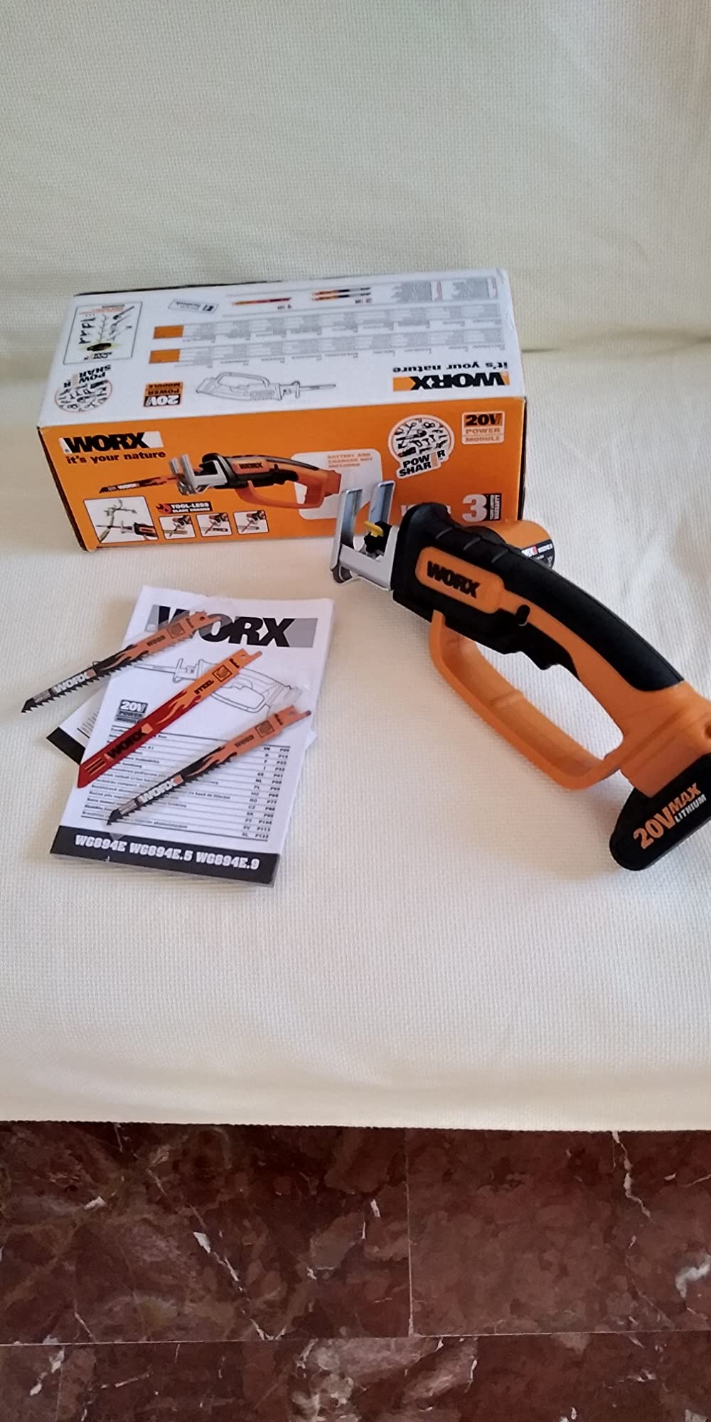 Worx WG894E.9 sega a gattuccio 20V solo corpo 60 mm