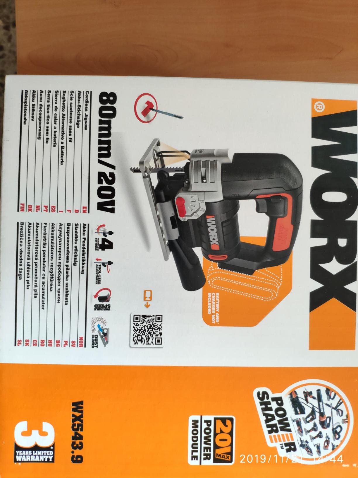 Worx WX543.9 seghetto alternativo 20V solo corpo pendolare