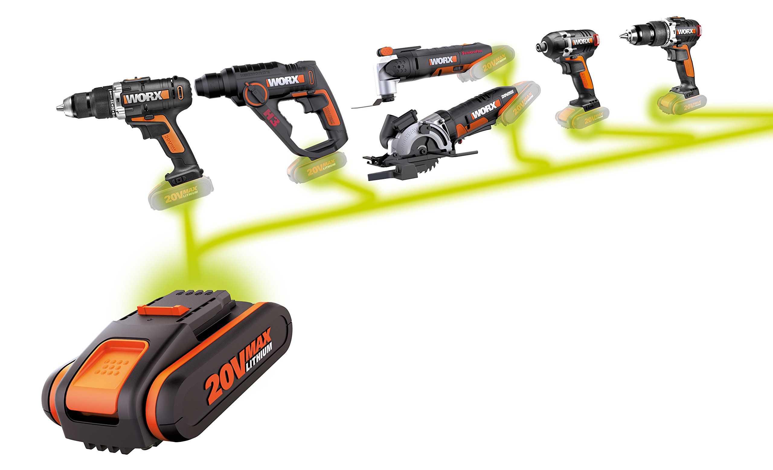 Worx H3 WX390.31 trapano martello avvitatore 20V 3,0Ah 3in1