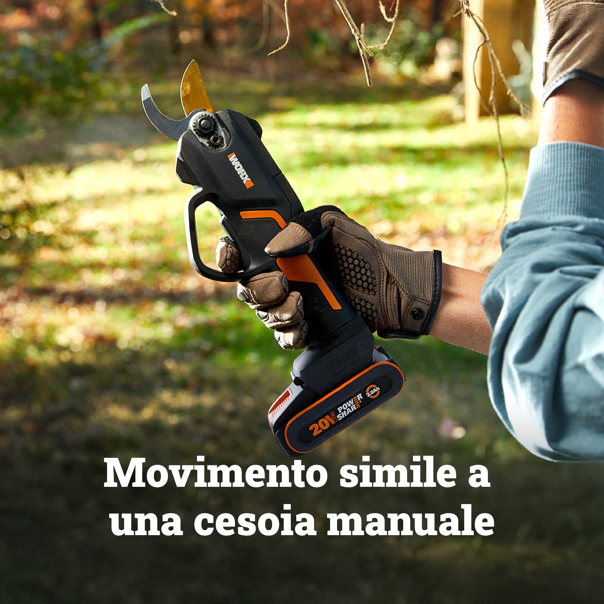 WORX WG330E.9 forbice potatura 20V solo corpo 25mm