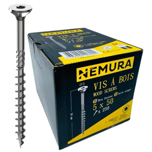 Nemura viti legno 5x50 mm Torx 250 pezzi zincate
