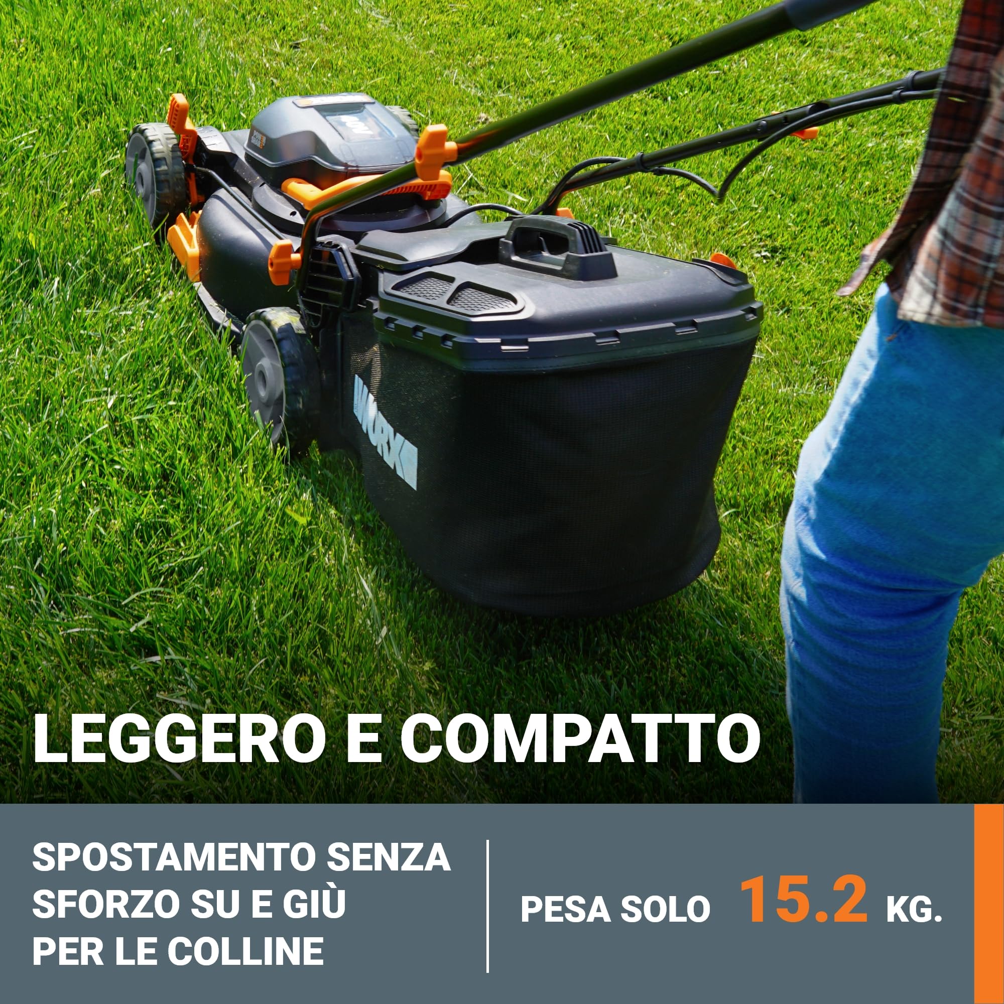 Worx WG743E Tosaerba Batteria 40V 40cm taglio 2in1