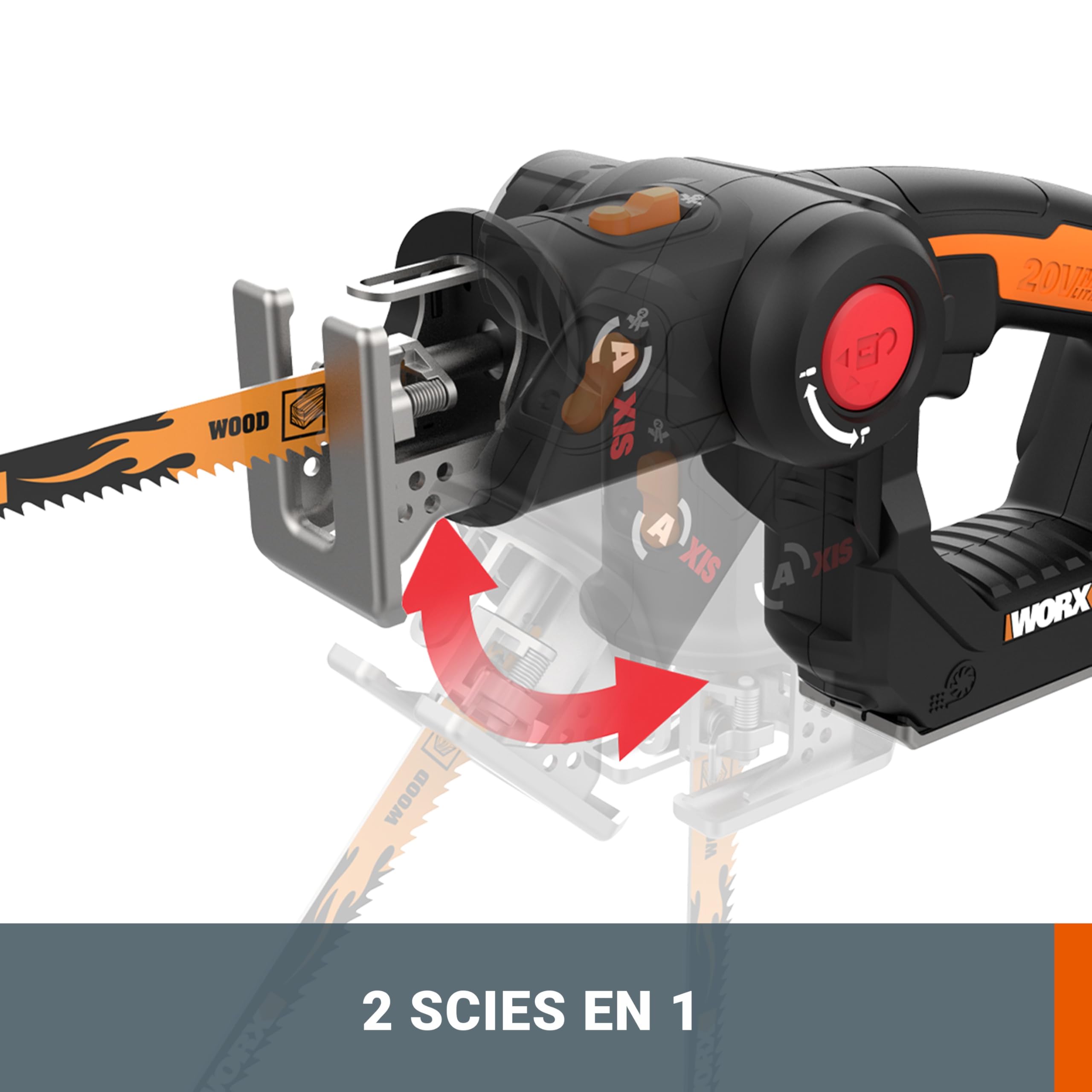 Worx Axis WX550 seghetto alternativo 20V testa girevole