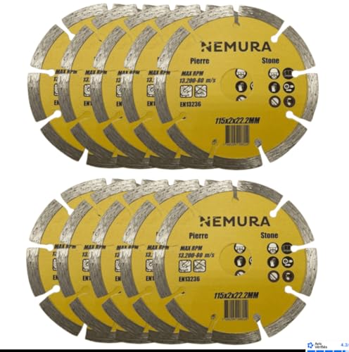 Nemura DD115222/10 Disco Diamantato 115 mm 10 Pezzi Pro